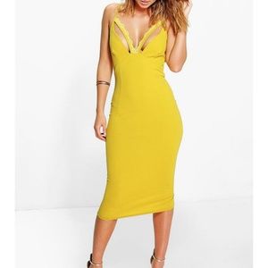 Citrus Yellow  BodyCon Midi Dress